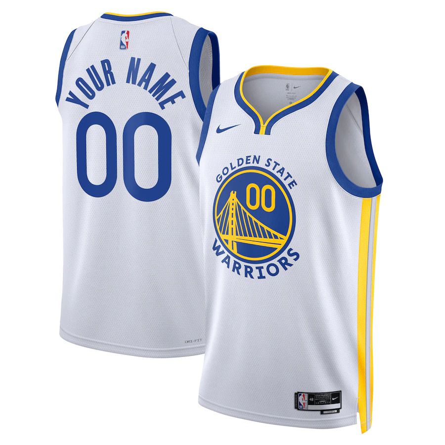 Men Golden State Warriors Nike White Association Edition 2022-23 Swingman Custom NBA Jersey->customized nba jersey->Custom Jersey